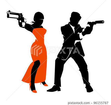 Spy couple vector set Spy couple vector set 96155787