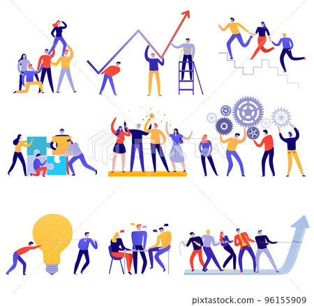 Teamwork Flat Colorful Set 96155909