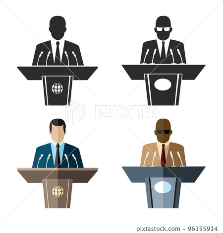 Speaker or orator icon in black and flat style Speaker or orator icon in black and flat style 96155914