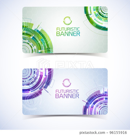 Futuristic Banners Cards Design 96155916