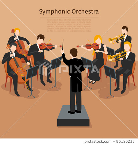 Symphonic orchestra vector illustration Symphonic orchestra vector illustration 96156235