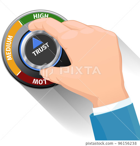 Trust knob button or switch. High confidence level vector concept 96156238