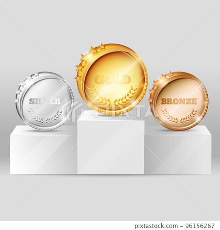 Sports Medals On Pedestal Design 96156267