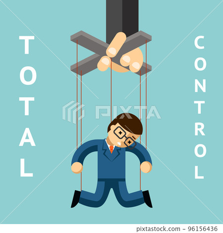 Total control. Businessman puppet 96156436
