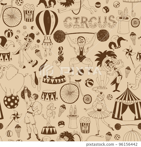 Retro seamless circus background pattern 96156442