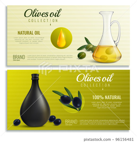 Realistic Olives Oil Banners Realistic Olives Oil Banners 96156481