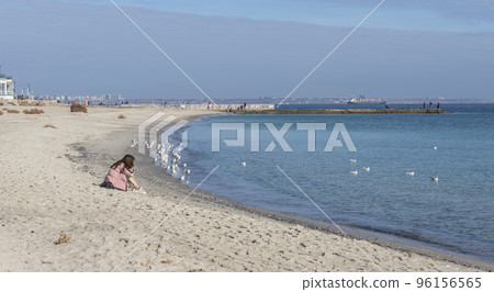 Abandoned Lanzheron beach in Odessa, Ukraine 96156565