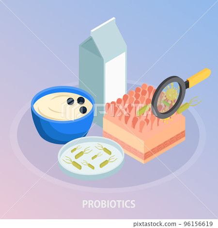 Probiotics Isometric Background Composition 96156619