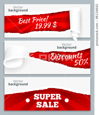 Torn Paper Sale Banners Torn Paper Sale Banners 96156692