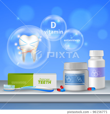 Tooth Dental Care Realistic 96156771