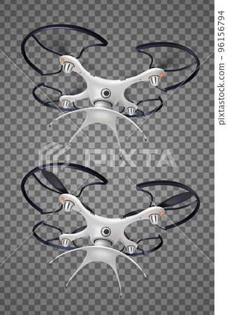 Drone With Camera Realistic Transparent Icon Set Drone With Camera Realistic Transparent Icon Set 96156794