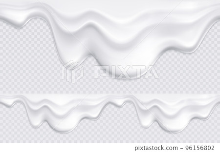 Yogurt Drips Borders Seamless Illustration 96156802