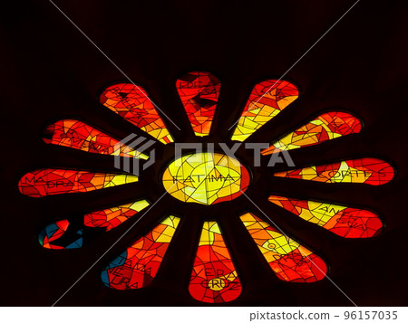 [Spain] Sagrada Familia Colorful stained glass in the cathedral (Barcelona) 96157035