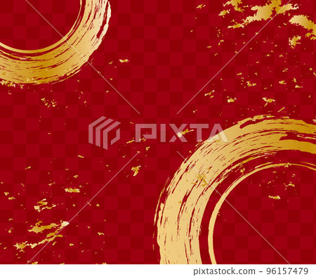 Brush circle background illustration material vector gold leaf new year new year japanese style 96157479