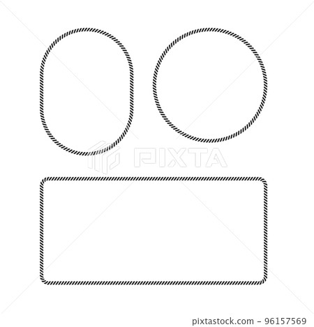 rope black boarder circle pattern frame vector illustration set 96157569