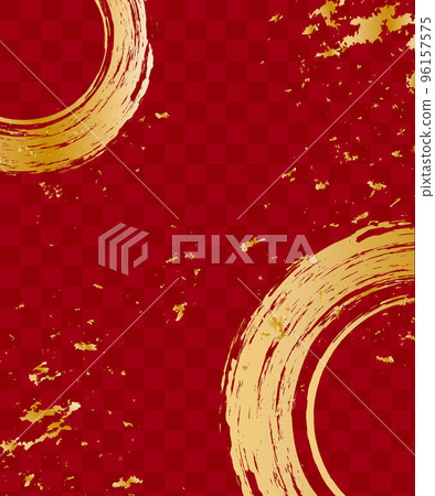 Brush circle background illustration material vector gold leaf new year new year's day japanese style checkered pattern red Brush circle background illustration material vector gold leaf new year new year's day japanese style checkered pattern red 96157575