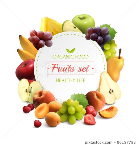 Fruits Frame Realistic Background 96157788