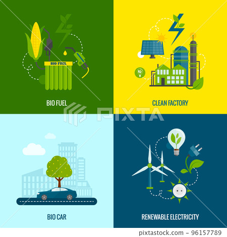 Eco energy flat icons composition 96157789