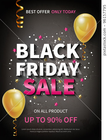Realistic Black Friday Poster Realistic Black Friday Poster 96157795