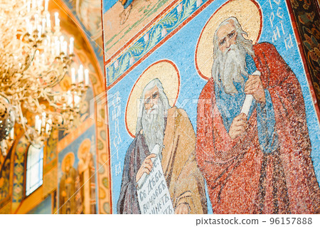 Saint Petersburg, Russia - July 24, 2022: the orthodox church inside Saint Petersburg, Russia - July 24, 2022: the orthodox church inside 96157888