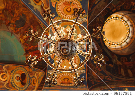 Saint Petersburg, Russia - July 24, 2022: the orthodox church inside 96157891