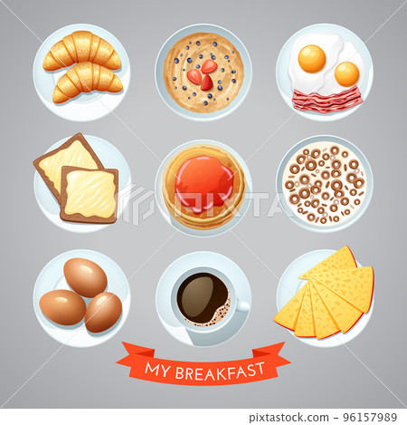Poster With Breakfast Set - Stock Illustration [96157989] - PIXTA