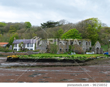 The ruins of building. Ancient architecture. The ruins of Arundel Grain Store, West Cork.The 16th Century Grain Store. The ruins of building. Ancient architecture. The ruins of Arundel Grain Store, West Cork.The 16th Century Grain Store. 96158032