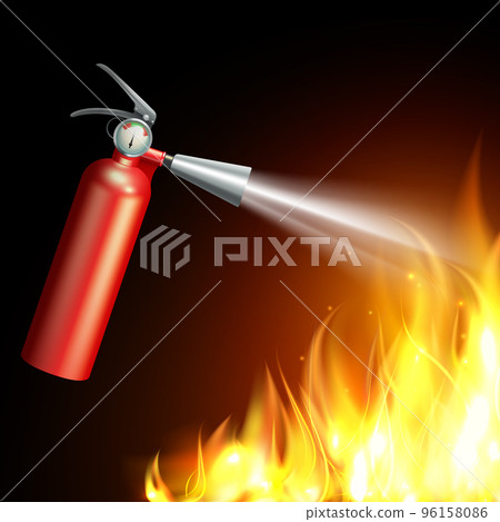 Fire Extinguisher Illustration 96158086