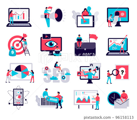 Digital Marketing Icons Set Digital Marketing Icons Set 96158113
