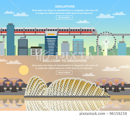 Singapore Cultural Travel 2 Flat Banners 96158238