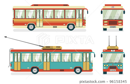 Public Transport Bus Trolleybus 4 Icons Public Transport Bus Trolleybus 4 Icons 96158345