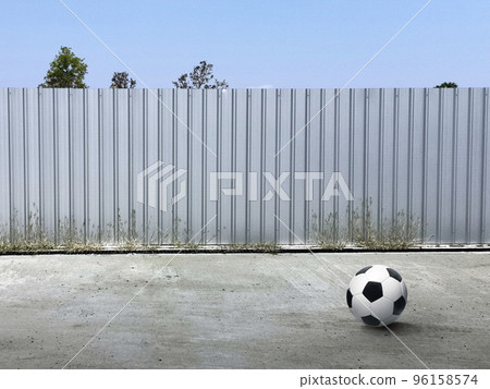 Soccer ball on ground, Street soccer ball Soccer ball on ground, Street soccer ball 96158574