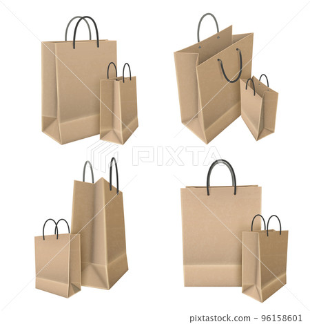 Shopping Bags From Craft Paper Set Shopping Bags From Craft Paper Set 96158601