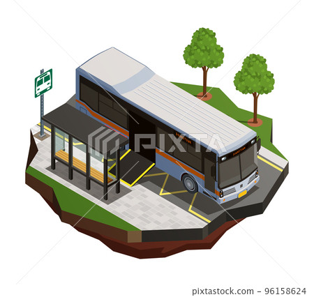 Accessible Bus Isometric Composition 96158624