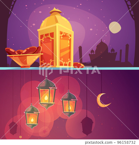 Ramadan Cartoon Banners 96158732