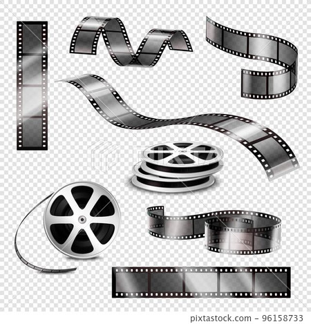 Realistic Photographic Strips And Film Reels Realistic Photographic Strips And Film Reels 96158733
