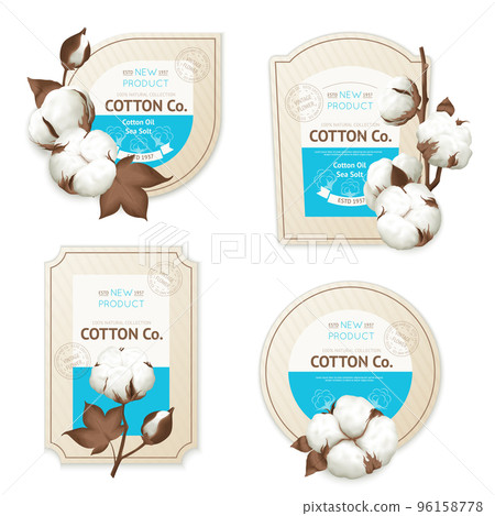 Cotton Emblem Package Icon Set Cotton Emblem Package Icon Set 96158778