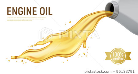 Realistic Motor Oil White Background Realistic Motor Oil White Background 96158791