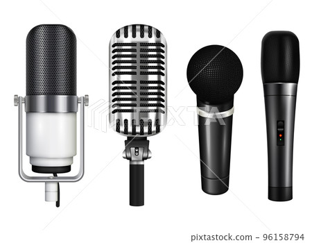 Professional Microphones Realistic Set Professional Microphones Realistic Set 96158794