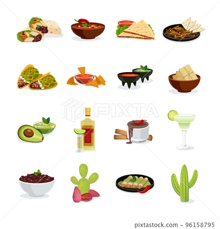 Mexican Food Flat Icons Set Mexican Food Flat Icons Set 96158795