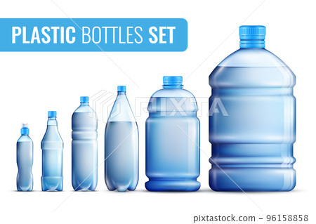 Plastic Bottles Icon Set Plastic Bottles Icon Set 96158858