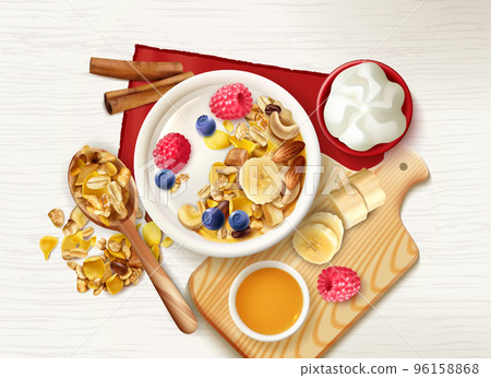 Muesli Fruits Table Composition Muesli Fruits Table Composition 96158868