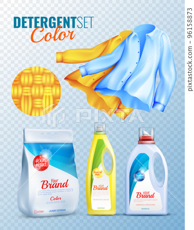 Detergents Clothes Transparent Icon Set 96158873
