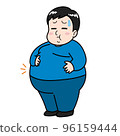 Illustration of a man with a metabolic stomach 96159444