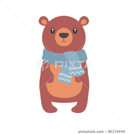 cartoon winter illustration of bear isolated on white cartoon winter illustration of bear isolated on white 96159449