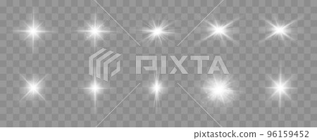 Shine glowing stars. Set of vector lights and sparks isolated Shine glowing stars. Set of vector lights and sparks isolated 96159452