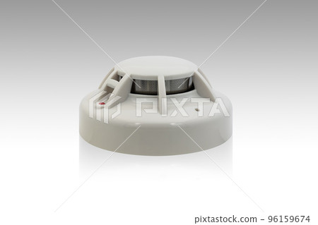 smoke detector or ceiling fire alarm detector home safety device isolated on white background with clipping path 96159674