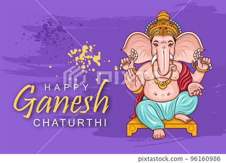 Illustration of Ganesh Chaturthi, the Hindu god Ganesha Illustration of Ganesh Chaturthi, the Hindu god Ganesha 96160986