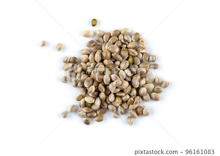 Cannabis hemp seeds pile close up macro shot isolated Cannabis hemp seeds pile close up macro shot isolated 96161083