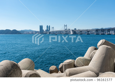 Cityscape of Busan Metropolitan City in South Korea 96161577